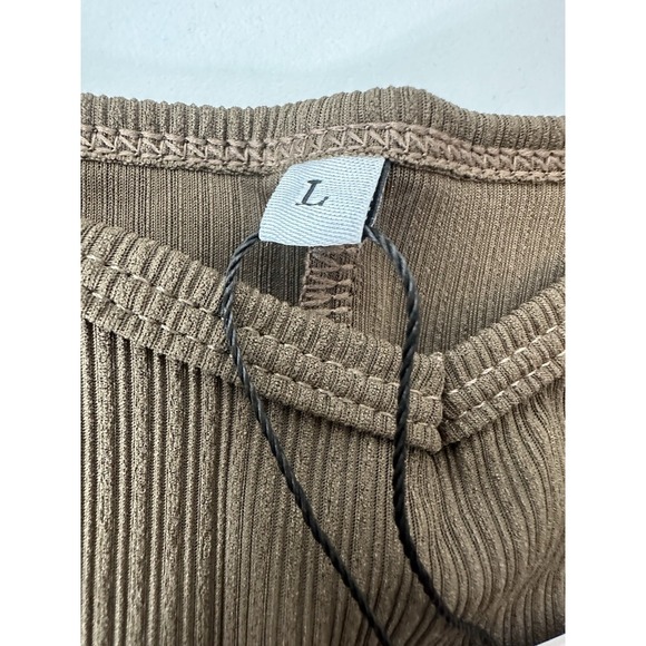 BALANCE LAOARA Jumpsuit women's Large Brown Long Sleeve Stretch Comfy Skinny New - Picture 4 of 9